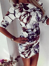 Women's Dresses Round Neck Mid-Sleeve Printed Dress